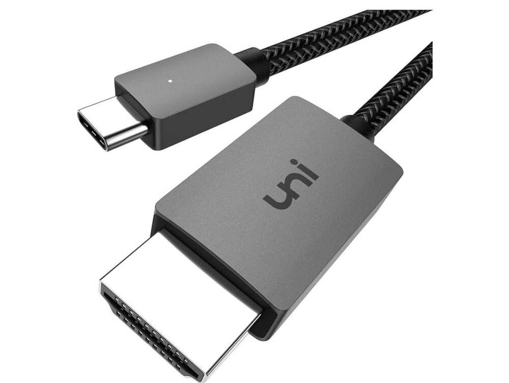 Uni USB C To HDMI Cable Size 6FT 4K High-Speed Gray Braided